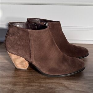 ECCO Hydromax Brown Suede Leather Women's Ankle Boots Short Booties 40 US 9